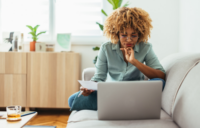 woman working on a laptop